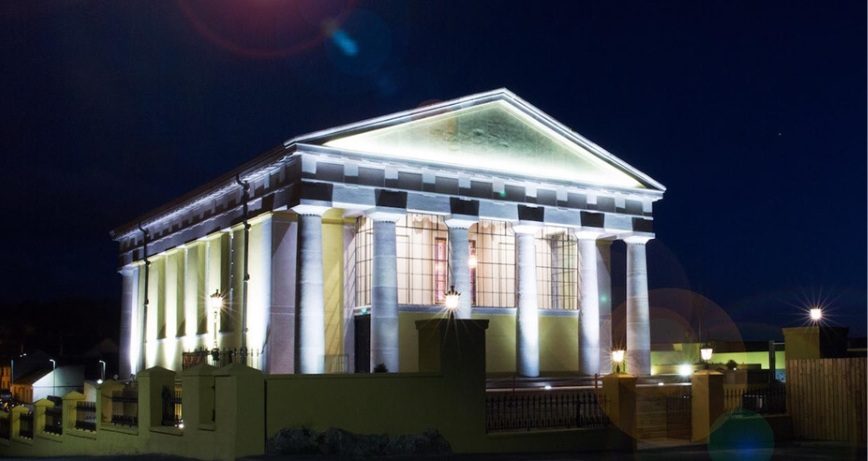 The Portico of Ards at night time